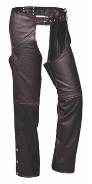 Derringer Ladies Storm Premium Lambskin Durable Leather Chaps, Purple - Wisconsin Harley-Davidson