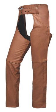 Derringer Ladies Vixen Premium Lambskin Durable Leather Chaps, Brown - Wisconsin Harley-Davidson