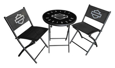 Harley-Davidson® Retro Open Bar & Shield Outdoor Folding Lawn