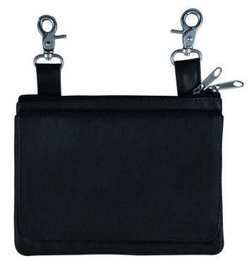 Derringer Women's Premium Cowhide Leather Clip-On Hip Bag - Classic Black - Wisconsin Harley-Davidson