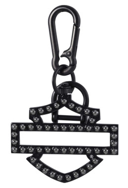 Harley-Davidson Rivet Silhouette Bar & Shield Logo Key Chain, Black - Wisconsin Harley-Davidson