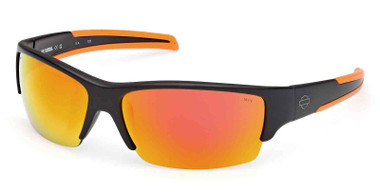 Harley-Davidson Men's B&S Blaze Sunglasses, Matte Black Frames/Orange Lens - Wisconsin Harley-Davidson