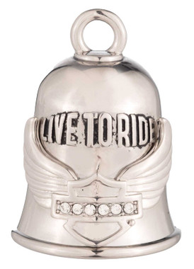 Harley-Davidson Bling Bar & Shield Winged Logo Ride Bell, Silver Finish - Wisconsin Harley-Davidson