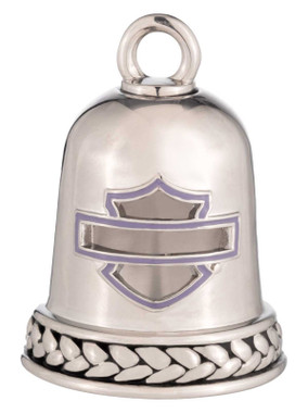 Harley-Davidson Cutout Bar & Shield Braided Rope Ride Bell, Silver Finish - Wisconsin Harley-Davidson