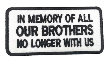 Derringer In Memory of Our Brothers Embroidered Emblem Patch, Black/White - Wisconsin Harley-Davidson