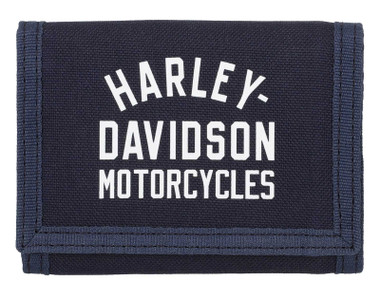 Harley-Davidson Men's H-D Arched Script Logo Tri-Fold Polyester Wallet - Green - Wisconsin Harley-Davidson