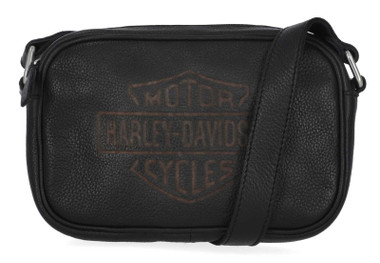 Harley-Davidson Women's Traditional B&S Logo Leather Crossbody Purse, Brown - Wisconsin Harley-Davidson