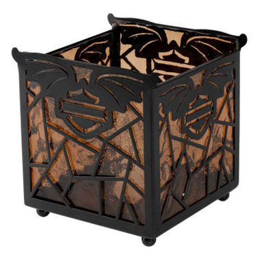 Harley-Davidson Open Bar & Shield Logo Halloween Bat Candle Holder, Black - Wisconsin Harley-Davidson