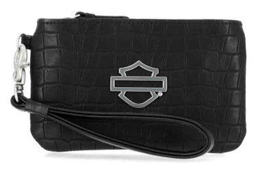 Harley-Davidson® Women's Metal Bar & Shield Croco Zip Around w