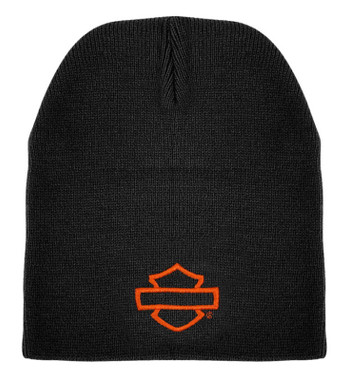 Harley-Davidson Men's Embroidered Open Bar & Shield Skull Beanie Hat - Black - Wisconsin Harley-Davidson