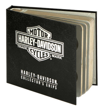 Harley-Davidson 48 Ct. Bar & Shield Logo Poker Chip Leather Grain Album - Black - Wisconsin Harley-Davidson
