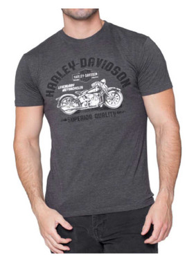 Harley-Davidson Men's Friction Too Poly-Blend Short Sleeve T-Shirt, Charcoal - Wisconsin Harley-Davidson