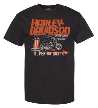 Harley-Davidson Men's Pacesetter Short Sleeve Crew-Neck Cotton T-Shirt, Black - Wisconsin Harley-Davidson