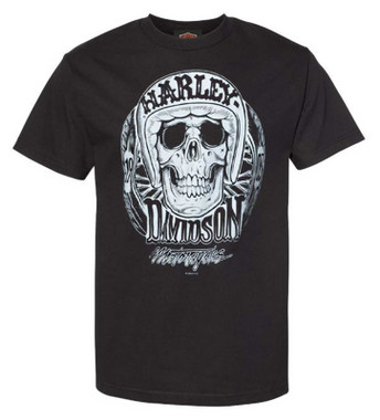 Harley-Davidson Men's Pastiche Crew-Neck Cotton Short Sleeve T-Shirt, Black - Wisconsin Harley-Davidson