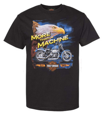 Harley-Davidson Men's Forward Eagle Short Sleeve Cotton T-Shirt, Black - Wisconsin Harley-Davidson