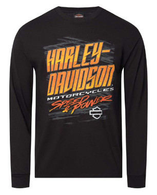 Harley-Davidson Men's Advance Long Sleeve Cotton Crew-Neck Shirt, Black - Wisconsin Harley-Davidson