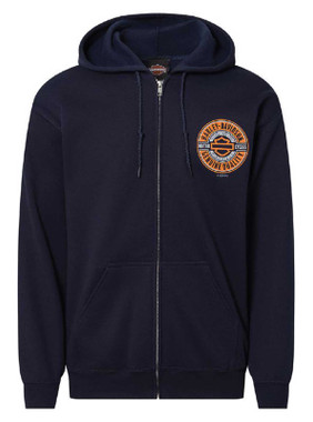 Harley-Davidson® Men's Hooded Sweatshirt, Bar & Shield Zip Black