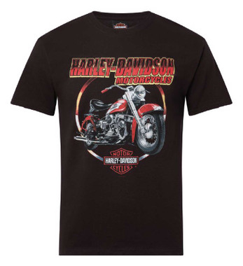 Harley-Davidson Men's Harvest Bike Short Sleeve Cotton T-Shirt, Black - Wisconsin Harley-Davidson