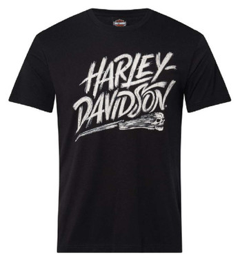 Harley-Davidson Men's Brushed H-D Short Sleeve Crew-Neck T-Shirt, Black - Wisconsin Harley-Davidson