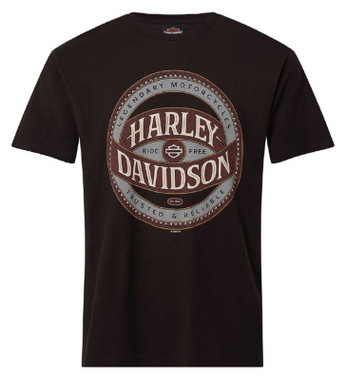 Harley-Davidson Men's Global Short Sleeve Cotton Crew-Neck T-Shirt, Black - Wisconsin Harley-Davidson