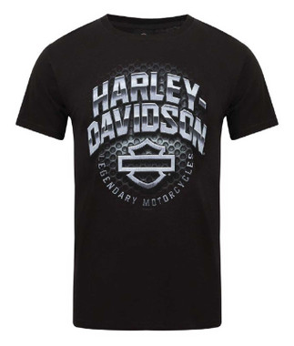 Harley-Davidson Men's Winter Chrome Bar & Shield Crew-Neck T-Shirt, Black - Wisconsin Harley-Davidson