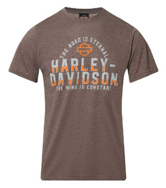 Harley-Davidson Men's Eternal Poly-Blend Short Sleeve T-Shirt, Heather Brown - Wisconsin Harley-Davidson