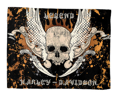 Harley-Davidson Snake & Winged Skull Polyester Rally Towel, 15 x 18 inch - Wisconsin Harley-Davidson