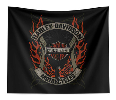 Harley-Davidson Outlaw Bar & Shield Printed Wall Hanging, 34 x 40 inch - Wisconsin Harley-Davidson