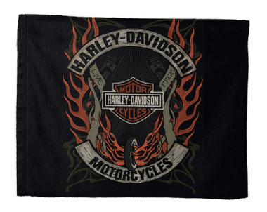 Harley-Davidson Outlaw Bar & Shield Polyester Rally Towel, 15 x 18 inch - Wisconsin Harley-Davidson