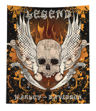 Harley-Davidson Snake & Winged Skull Printed Wall Hanging, 50 x 60 inch - Wisconsin Harley-Davidson