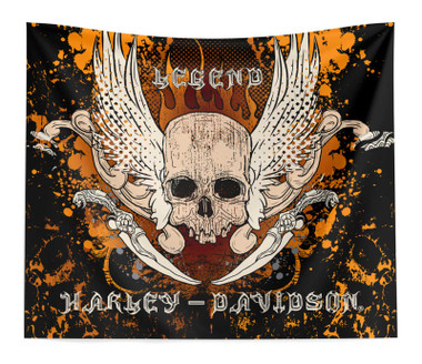 Harley-Davidson Snake & Winged Skull Printed Wall Hanging, 34 x 40 inch - Wisconsin Harley-Davidson