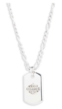 Harley-Davidson® Women's 22in Crystal Bar & Shield Large Dog Tag
