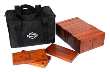 Harley-Davidson Outdoor Wood XL Dominoes, Durable & Water-Resistant Stained Pine - Wisconsin Harley-Davidson