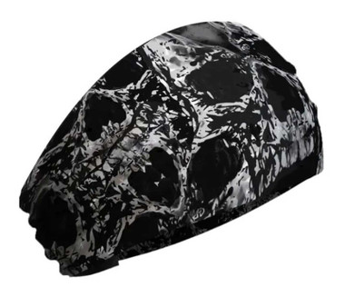 That's A Wrap Men's Oversized Skull Wars Knotty Band Headwrap, Gray/Black - Wisconsin Harley-Davidson