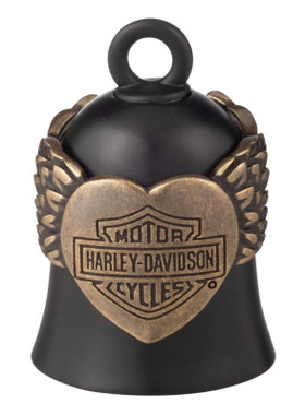 Harley-Davidson Bar & Shield Winged Heart Ride Bell, Black & Brass Tone Plating - Wisconsin Harley-Davidson