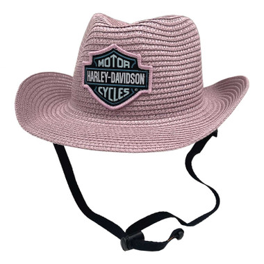 Harley-Davidson Girls' Bar & Shield Logo Faux Straw Cowboy Hat, Purple - Wisconsin Harley-Davidson