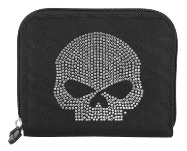 Harley-Davidson® Women's Bling Willie G Skull Zip Around Wristlet