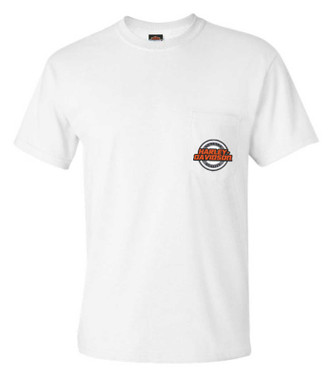 Harley-Davidson Men's Station Short Sleeve Chest Pocket Cotton Tee, White - Wisconsin Harley-Davidson