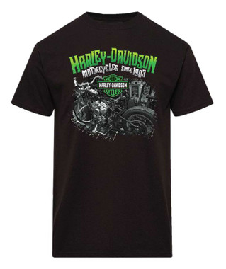 Harley-Davidson Men's Workshop Cotton Crew-Neck Short Sleeve T-Shirt, Black - Wisconsin Harley-Davidson