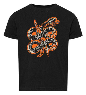 Harley-Davidson Boy's Fang Serpent Short Sleeve Crew-Neck Youth Tee, Black - Wisconsin Harley-Davidson