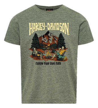 Harley-Davidson Boy's Scouts Short Sleeve Crew-Neck Toddler Tee, Green - Wisconsin Harley-Davidson