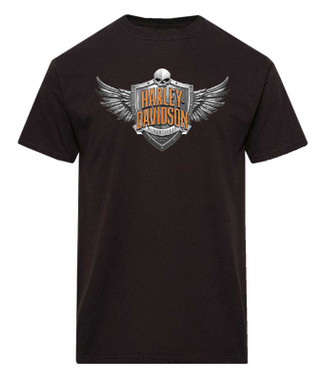 Harley-Davidson Men's Empire Winged Shield Short Sleeve Crew-Neck T-Shirt, Black - Wisconsin Harley-Davidson