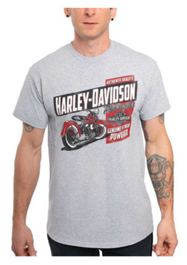 Harley-Davidson Men's Bygone Short Sleeve Cotton-Blend Tee, Sports Gray - Wisconsin Harley-Davidson