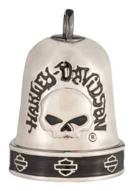 Harley-Davidson Willie G Skull Logo Script Motorcycle Ride Bell, Silver Finish - Wisconsin Harley-Davidson
