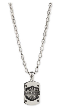 Harley-Davidson® Men's 26 in. Bar & Shield Hexagon Chain Necklace