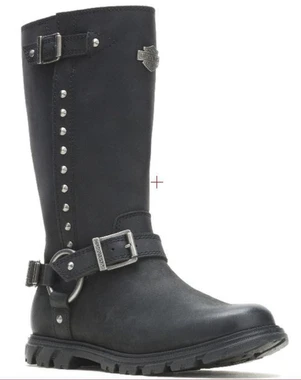 Harley-Davidson Women's Aurora Harness Black Motorcycle Boots D87327 - Wisconsin Harley-Davidson