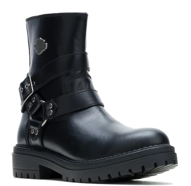 Harley-Davidson Women's Sienna Harness 7-Inch Black Motorcycle Boots D84878 - Wisconsin Harley-Davidson