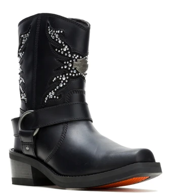 Harley-Davidson Women's Ember 8-Inch Western Black Motorcycle Boots D84872 - Wisconsin Harley-Davidson