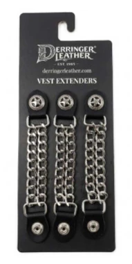 Derringer Men's 4 in. 3-Pack Lonestar Double Metal Chain Vest Extender w/ Snaps - Wisconsin Harley-Davidson