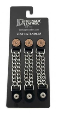Derringer Men's 4 in. 3-Pack Shotgun Double Metal Chain Vest Extender w/ Snaps - Wisconsin Harley-Davidson